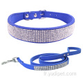 match de collier de chien de luxe en diamant doux